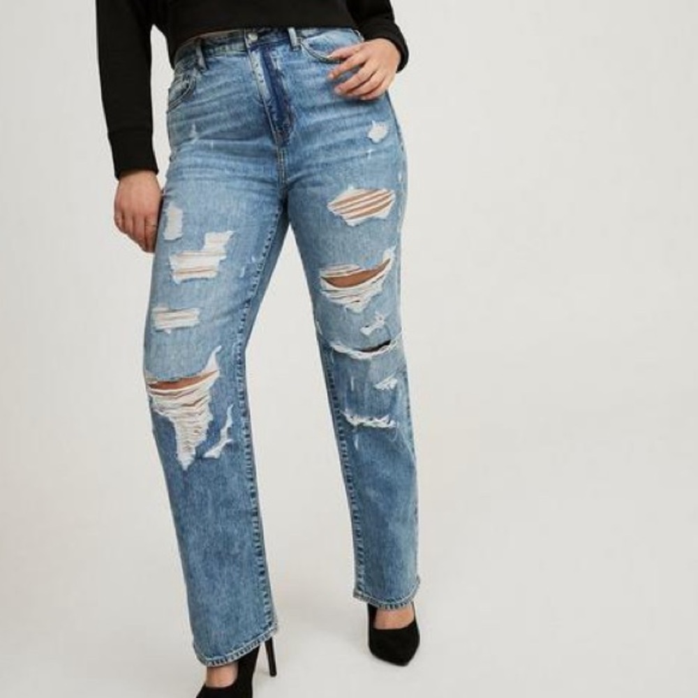 Torrid Blue Skinny Distressed Jeans plus size 18